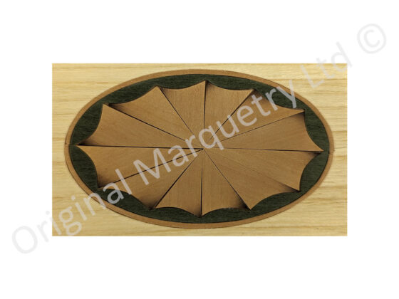 Inlay Marquetry Oval Fan with 12 Segments - A17