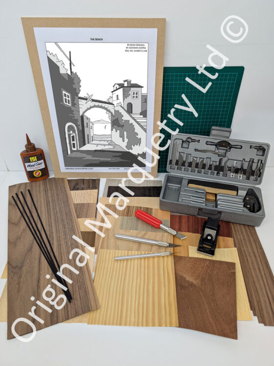 Marquetry Kits with Premium Knife Set & Cutting Mat