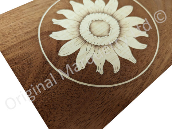 Inlay Marquetry Round Sunflower - M62 - Image 2