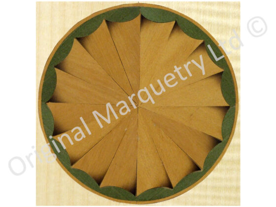 Inlay Marquetry Round Fan with 16 Segments - A54