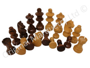 Chess Pieces made from Solid Maple & Rosewood - 63mm x 25mm