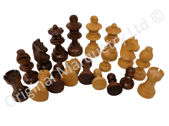 Chess Pieces made from Solid Maple & Rosewood - 63mm x 25mm