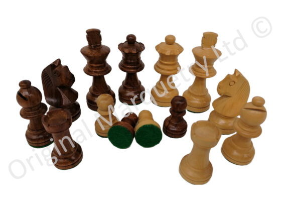 Chess Pieces made from Solid Maple & Rosewood - 65mm x 25mm