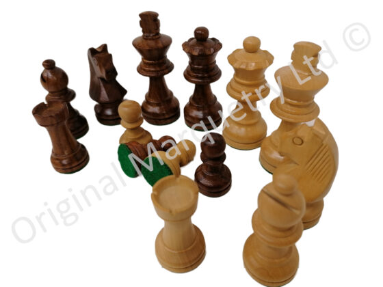Chess Pieces made from Solid Maple & Rosewood - 65mm x 25mm - Image 2