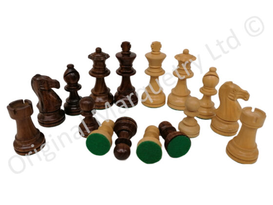 Chess Pieces made from Solid Maple & Rosewood - 95mm x 38mm