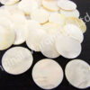 White Mother of Pearl Dots Off Cut - Ø25mm to 30mm