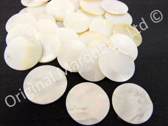 White Mother of Pearl Dots Off Cut - Ø25mm to 30mm