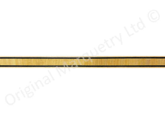 Satinwood Inlay Bandings with Black & White Line 4.0mm x 1mm x 100cm
