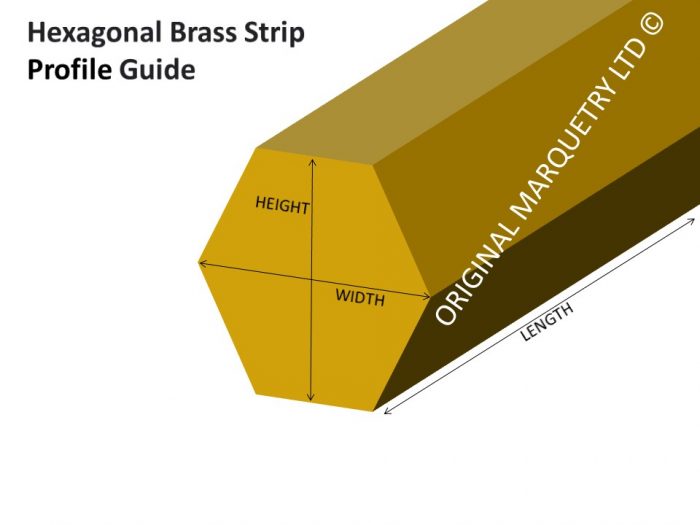 Inlay Hexagonal Brass Strip - Shape Guide