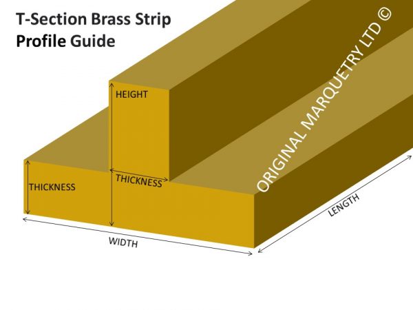 Inlay T-Section Brass Strips - Shape Guide