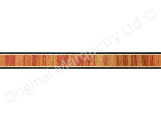 Tulipwood Inlay Bandings Black Outside 10mm x 1mm x 100cm