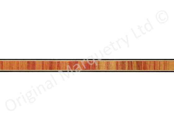 Tulipwood Inlay Bandings Black Outside 6mm x 1mm x 100cm