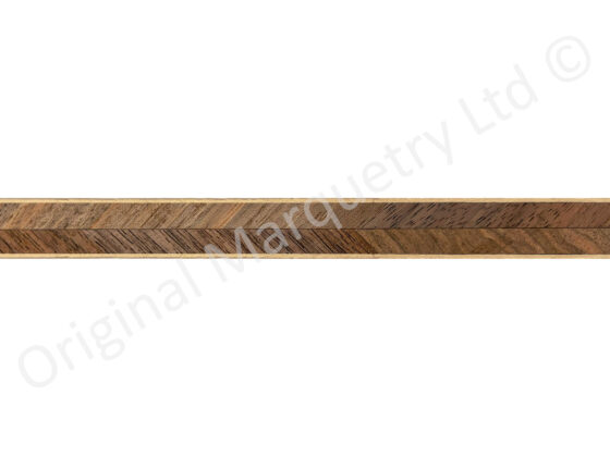 Walnut Feather Inlay Bandings with White Line 13mm x 1mm x 100cm