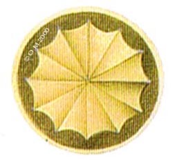 Inlay Marquetry Round Fan with 12 Segments - A54