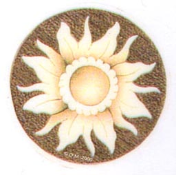 Inlay Marquetry Round Sunflower - M44