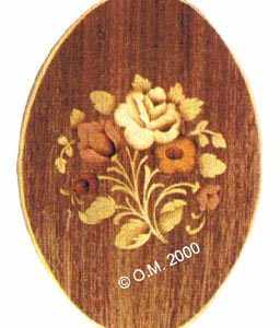 Marquetry Floral Panel - M38 - 215 x 150mm