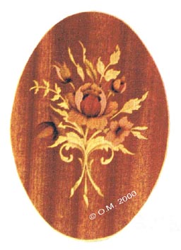 Marquetry Floral Panel - M40 - 230 x 160mm