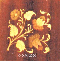 Marquetry Floral Panel - M47 - 90 x 90mm