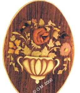 Marquetry Floral Vase Panel - M37 - 246 x 172mm