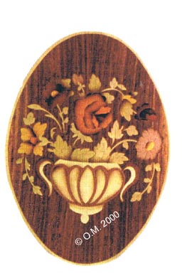 Marquetry Floral Vase Panel - M37 - 246 x 172mm