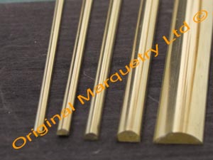 Half Round Brass Strips - Inlay Brass Strips