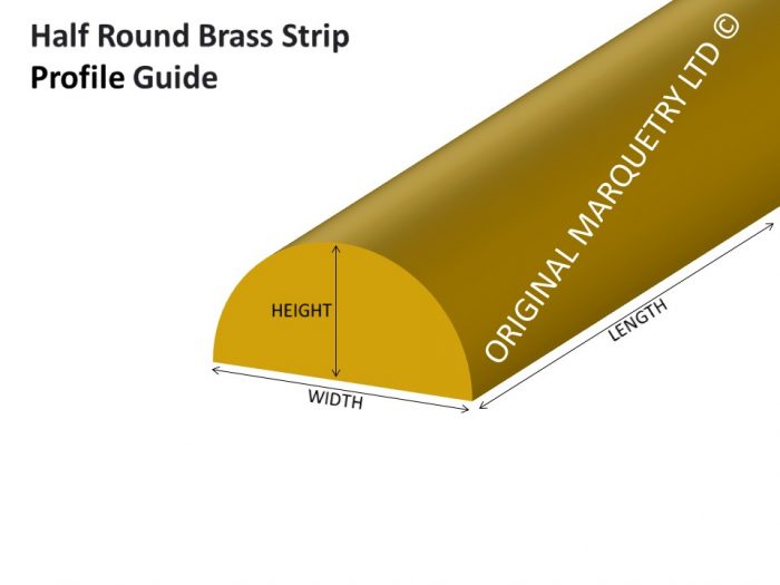Inlay Half Round Brass Strip - Shape Guide