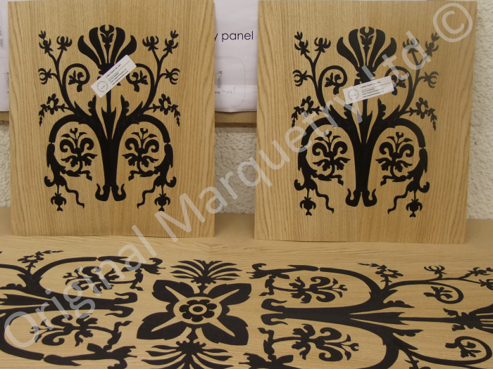 Bespoke marquetry for wall panels for a luxury London hotel.