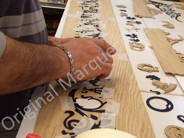 Bespoke marquetry for wall panels for a luxury London hotel.