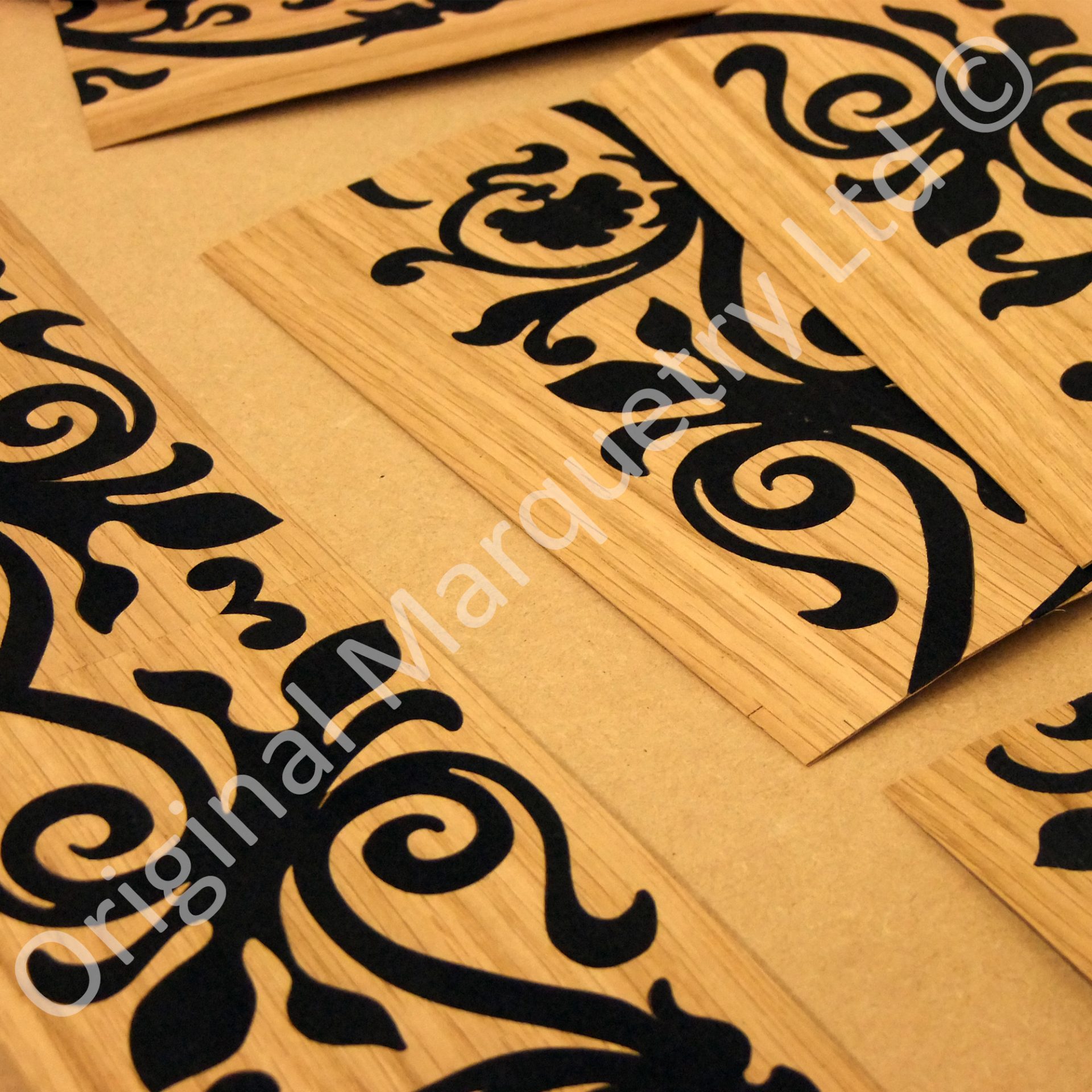 Bespoke Marquetry, for wall panels within a luxury hotel