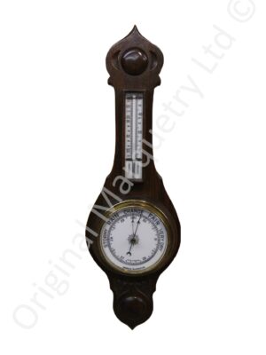 Victorian Oak Carved Aneroid Barometer