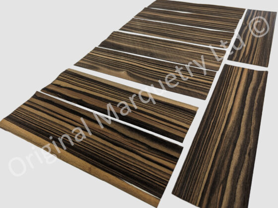 Ebony Macassar Wood Veneer Packs No. 5 - Off Cuts - 9 pcs
