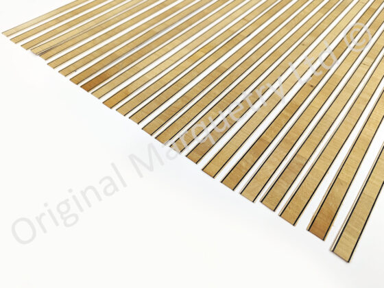 Satinwood Inlay Bandings with Black & White Line 16mm x 1mm x 50cm - Off Cut Offer - Image 4
