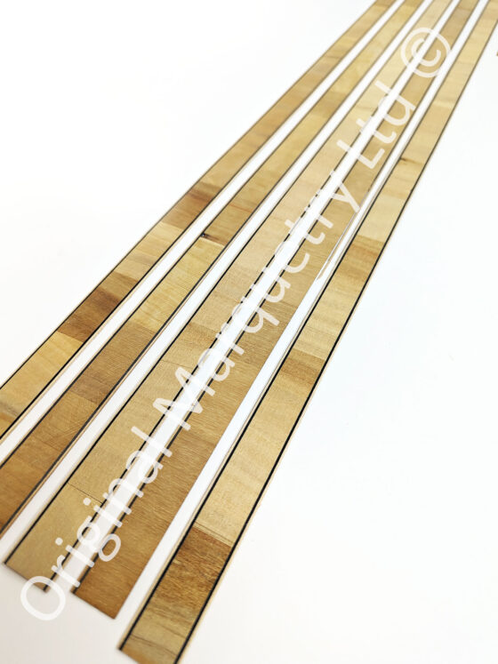 Satinwood Inlay Bandings with Black & White Line 22mm x 1mm x 100cm - Off Cut Offer 1 - Image 2