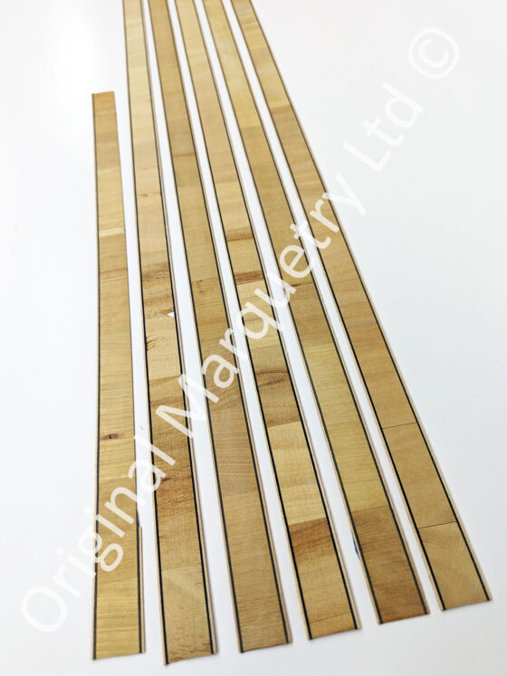 Satinwood Inlay Bandings with Black & White Line 22mm x 1mm x 100cm - Off Cut Offer 1 - Image 3