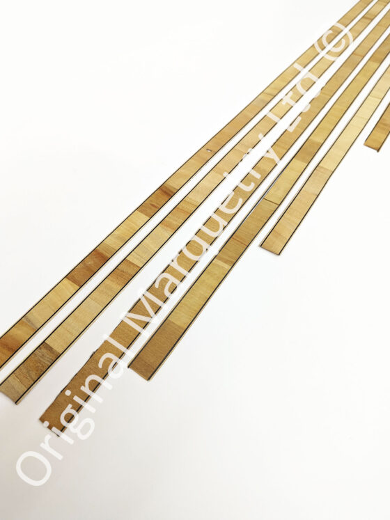 Satinwood Inlay Bandings with Black & White Line 22mm x 1mm x 100cm - Off Cut Offer 2 - Image 3