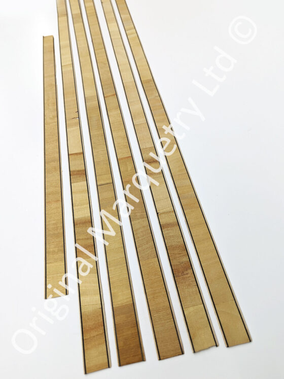 Satinwood Inlay Bandings with Black & White Line 22mm x 1mm x 100cm - Off Cut Offer 2 - Image 2