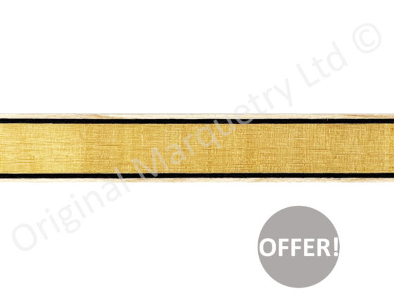 Satinwood Inlay Bandings with Black & White Line 22mm x 1mm x 100cm - Off Cut Offer 2