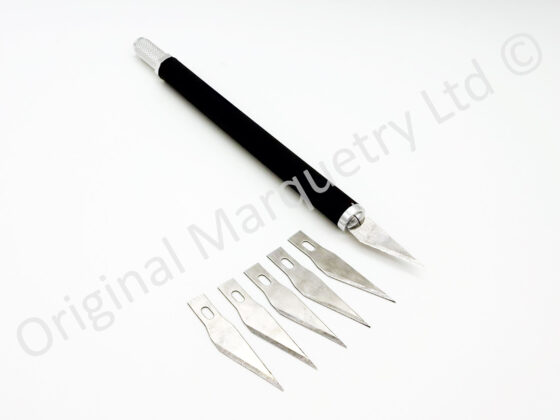 Marquetry Craft Knife Handle & 6 Fine Point Blades - T317